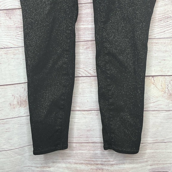 Torrid Premium Sky High Black Sparkle Shimmer Skinny Crop Jeggings Size 16 Short - Picture 10 of 13